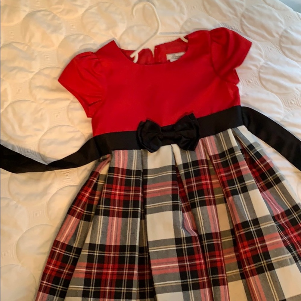 Girls 6X red & plaid dress